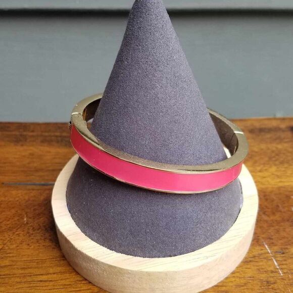 Talbots Reddish Pink Hinged Enamel Bangle Bracelet - Picture 7 of 7